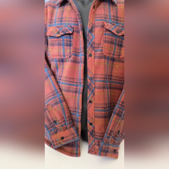 O'NEILL Rust & Navy Plaid Snap Buttons Jacket NWT - Picture 3 of 16